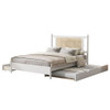 Queen Size Platform Bed With 2 Big Drawers Twin Size Trundle - White