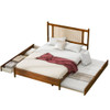 Queen Size Platform Bed With 2 Big Drawers Twin Size Trundle - Brown