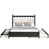Queen Size Storage Platform Bed With 2 Big Drawers Twin Size Trundle - Espresso