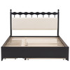Queen Size Storage Platform Bed With 2 Big Drawers Twin Size Trundle - Espresso