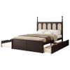 Queen Size Platform Bed With With 2 Big Drawers Twin Size Trundle - Espresso