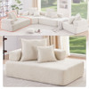 Lounge Frame For Oversized Modular U Shaped Sectional Floor Couch Convertible Compressed Couch, Spacious Foam Filled Sofa - Beige