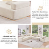 Loveseat Frame For Oversized Modular U Shaped Sectional Floor Couch Convertible Compressed Couch, Spacious Foam Filled Sofa - Beige