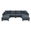 Wide Seat Modular Sectional Bed Sleeper Couch Set With Armrest Pillow 6 Seat, Free Combination Sofa With Ottomans Oversized - Gray
