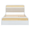 Queen Size Platform Bed With Trundle And 2 Drawers - White