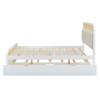 Queen Size Platform Bed With Trundle And 2 Drawers - White