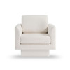 360° Modern Swivel Accent Chair Round Armchair, Thick Padded Single Lounge Sofa Upholstered Comfy - Cream
