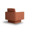 360° Modern Swivel Accent Chair Round Armchair, Thick Padded Single Lounge Sofa Upholstered Comfy - Brick Red