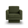 360° Modern Swivel Accent Chairs Round Armchair, Thick Padded Lounge Sofa Upholstered Comfy (Set of 2) - Green