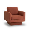 360° Modern Swivel Accent Chairs Round Armchair, Thick Padded Lounge Sofa Upholstered Comfy (Set of 2) - Brick Red