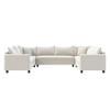 Modular Sectional Reversible U Shaped Couch Set, Free Combination Minimalist Style, Oversized 8 Seat Convertible Sofa - Cream