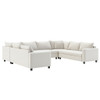 Modular Sectional Reversible U Shaped Couch Set, Free Combination Minimalist Style, Oversized 8 Seat Convertible Sofa - Cream