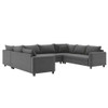 Modular Sectional Reversible U Shaped Couch Set, Free Combination Minimalist Style, Oversized 8 Seat Convertible Sofa - Gray