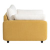 Oversized Single Sofa Chair Wide And Deep Seat, Modern Upholstered Comfy Blocking Couch Lounge With Pillows - Cream / Yellow