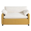Oversized Single Sofa Chair Wide And Deep Seat, Modern Upholstered Comfy Blocking Couch Lounge With Pillows - Cream / Yellow