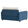 Oversized Single Sofa Chair Wide And Deep Seat, Modern Upholstered Comfy Blocking Couch Lounge With Pillows - Blue / Cream