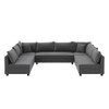 Modular Sectional Reversible U Shaped Couch Set, Free Combination Minimalist Style Oversized 8 Seat Convertible Sofa - Gray