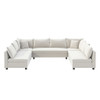Modular Sectional Reversible U Shaped Couch Set, Free Combination Minimalist Style Oversized 8 Seat Convertible Sofa - Cream