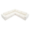 Modular Sectional With Wide Seat Free Combination L Shaped Couch Set Cloud Upholstered Minimalist Boneless Sofa - Beige