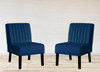Reese - Mid-Century Modern Accent Chairs With Minimalist Design, Elegant Upholstery And Legs (Set of 2) - Dark Blue