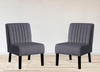 Reese - Mid-Century Modern Accent Chairs With Minimalist Design, Elegant Upholstery And Legs (Set of 2) - Gray