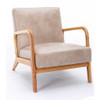 Classic Mid-Century Modern Accent Chairs, Open Framed Armchair With Cushioning - Light Camel