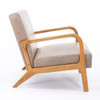 Classic Mid-Century Modern Accent Chairs, Open Framed Armchair With Cushioning - Light Camel
