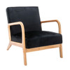Classic Mid-Century Modern Accent Chairs, Open Framed Armchair With Cushioning - Black