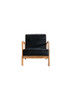 Classic Mid-Century Modern Accent Chairs, Open Framed Armchair With Cushioning - Black