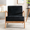 Classic Mid-Century Modern Accent Chairs, Open Framed Armchair With Cushioning - Black