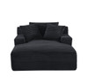 Cloudline - Oversized Chaise Lounge Chair In Soft Corduroy, Modern Comfy Couch With Full Foam Cushioning, Cozy Sleeper Sofabed For Living Room - Black
