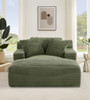Cloudline - Oversized Chaise Lounge Chair In Soft Corduroy, Modern Comfy Couch With Full Foam Cushioning, Cozy Sleeper Sofabed For Living Room - Green