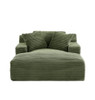 Cloudline - Oversized Chaise Lounge Chair In Soft Corduroy, Modern Comfy Couch With Full Foam Cushioning, Cozy Sleeper Sofabed For Living Room - Green