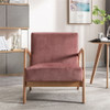 Classic Mid-Century Modern Accent Chairs, Open Framed Armchair With Cushioning And - Rose