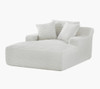 Cloudline - Oversized Chaise Lounge Chair In Soft Corduroy, Modern Comfy Couch With Full Foam Cushioning, Cozy Sleeper Sofabed For Living Room - Ivory