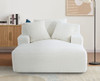 Cloudline - Oversized Chaise Lounge Chair In Soft Corduroy, Modern Comfy Couch With Full Foam Cushioning, Cozy Sleeper Sofabed For Living Room - Ivory