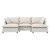 Sectional Sofa With Ottoman U Shaped Cloud Sleeper Couch Set With Pillows, Free Combination 5 Seat Modular Upholstered - Beige