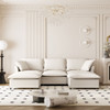 Sectional Sofa With Ottoman U Shaped Cloud Sleeper Couch Set With Pillows, Free Combination 5 Seat Modular Upholstered - Beige