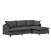 Sectional Sofa With Ottoman L Shaped Cloud Couch Set With Throw Pillows, Free Combination 4 Seat Modular Upholstered - Gray
