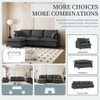Sectional Sofa With Ottoman L Shaped Cloud Couch Set With Throw Pillows, Free Combination 4 Seat Modular Upholstered - Gray