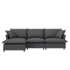 Sectional Sofa With Ottoman L Shaped Cloud Couch Set With Throw Pillows, Free Combination 4 Seat Modular Upholstered - Gray