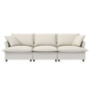 3 Seat Sofa Module For Modular Sectional Wide Seat Cloud Couch With Throw Pillows Upholstered - Beige