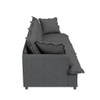 3 Seat Sofa Module For Modular Sectional Wide Seat Cloud Couch With Throw Pillows Upholstered - Gray
