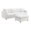 Modern Sectional Sofa With Throw Pillows, Cloud L Shaped Couch Set With Wide 4 Seat Comfy Couch Set With Movable Ottoman - White