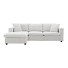 Modern Sectional Sofa With Throw Pillows, Cloud L Shaped Couch Set With Wide 4 Seat Comfy Couch Set With Movable Ottoman - White