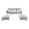 Modular Sectional With Storage Pockets, 5 Seat U Shaped Couch Set With Pillows, Free Combination Modern Cloud Sofa With 2 Movable Ottoman - Medium Gray
