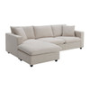 Modern Sectional Sofa With Throw Pillows, Cloud L Shaped Couch Set With Wide 4 Seat Comfy Couch Set With Movable Ottoman - Beige