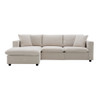 Modern Sectional Sofa With Throw Pillows, Cloud L Shaped Couch Set With Wide 4 Seat Comfy Couch Set With Movable Ottoman - Beige