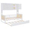 Twin Size Wooden Daybed & Twin Size Trundle, And All In One Cabinet And Shelf - White