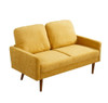 Loveseat Sofa, European Style With Sleek Design, Modern & Vintage Flair, Upholstered 2 Seater Couch - Mustard Yellow